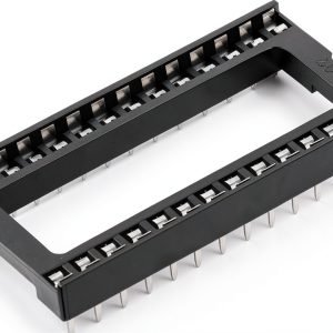 uxcell 25pcs DIP IC Chip Socket Adaptor Solder Type 2.54mm Pitch Dual Row 28 Flat Pin 15.24mm Row Pitch-0