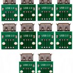 USB Type A Female Board 10Pcs Walfront 2.54mm 4‑Pin DIP Socket-0