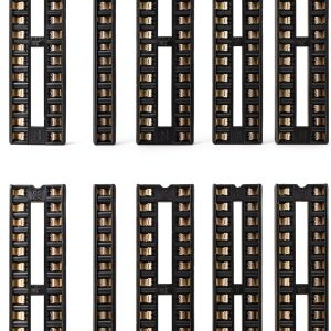 whiteeeen 10pcs DIP28 IC Socket 28‑Pin 0.3" Solder Tail for ATmega328P-0