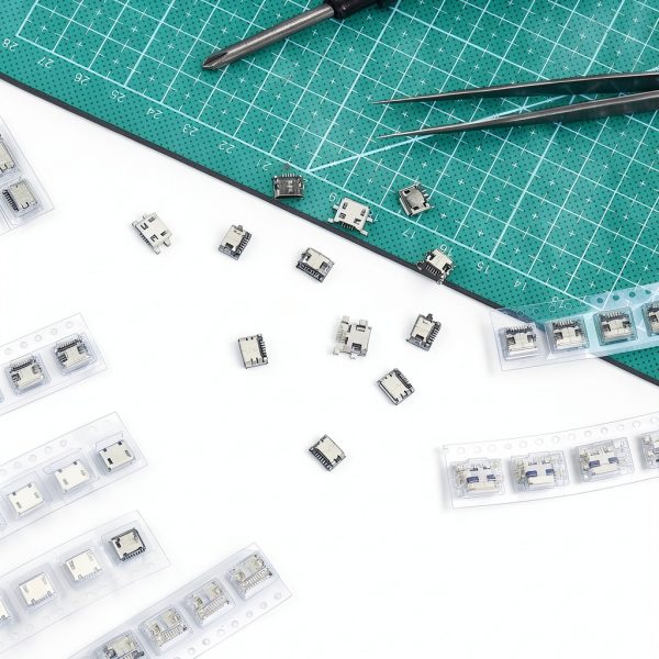 60PCS Micro USB Port Replacement Micro USB Port Kit Female Sockets Connector Repair Replacement Adapter Assortment Set Jack Plug Connector Part for Soldering Repair DIP SMT-1
