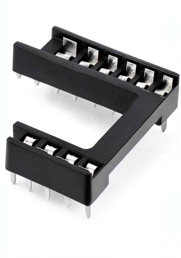 uxcell 25pcs DIP IC Chip Socket Adaptor Solder Type 2.54mm Pitch Dual Row 28 Flat Pin 15.24mm Row Pitch-4