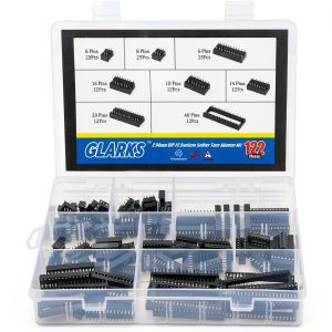 Glarks 122pcs 2.54mm Pitch DIP IC Socket Kit – 6 to 40 Pin Assortment-0