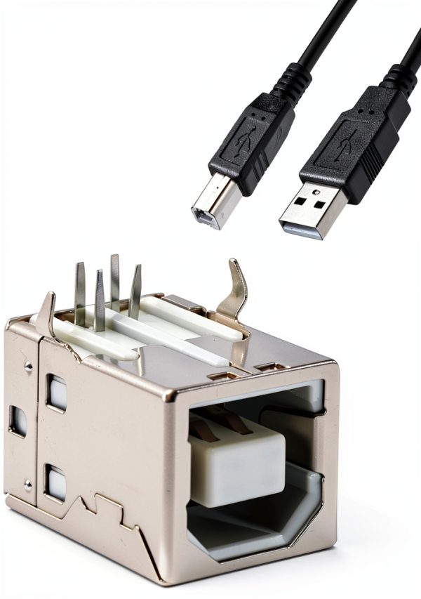 USB Female Type-B Port 4-Pin Right Angle PCB DIP Jack Socket-White 10 Pack by MXRS-5
