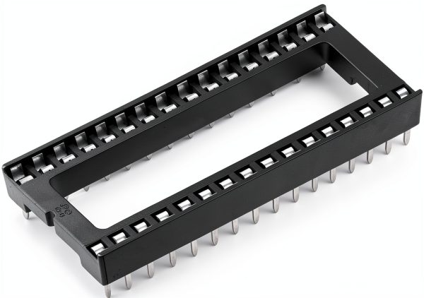 uxcell 25pcs DIP IC Chip Socket Adaptor 2.54mm Pitch 15.2mm Row Pitch 2 Row 32 Flat Pins Soldering-0