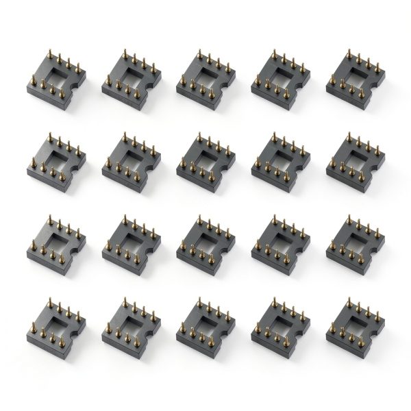 20pcs Gold Plated DIP-8 8‑Pin Flat Pin Sockets Adapter by Bridgold-1