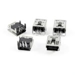 Mini USB Type B Female Socket Right Angle DIP 5pcs uxcell-0