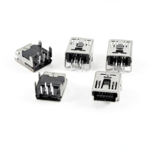 Mini USB Type B Female Socket Right Angle DIP 5pcs uxcell-0
