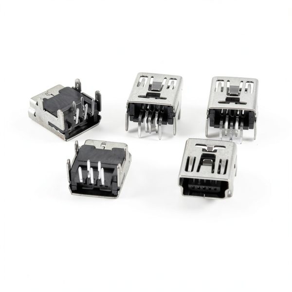 Mini USB Type B Female Socket Right Angle DIP 5pcs uxcell-0