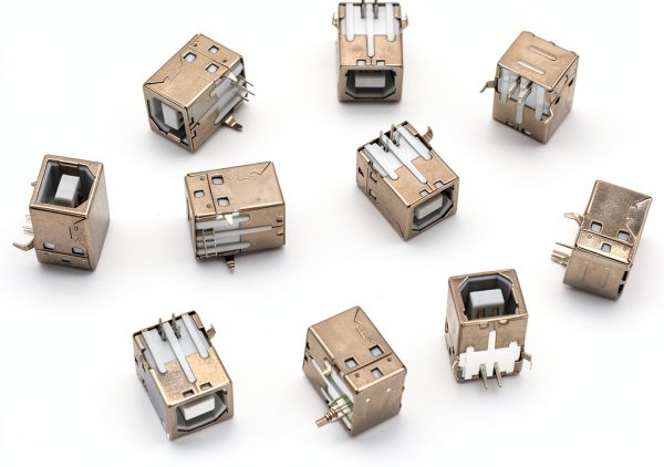 USB Female Type-B Port 4-Pin Right Angle PCB DIP Jack Socket-White 10 Pack by MXRS-6