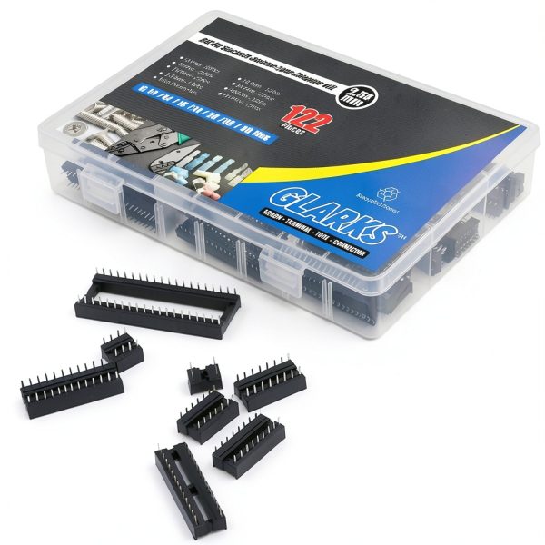 Glarks 122pcs 2.54mm Pitch DIP IC Socket Kit – 6 to 40 Pin Assortment-5