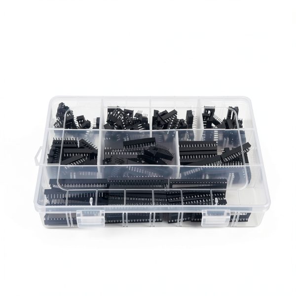 Eowpower 150 Pieces 2.54 mm Pitch DIP IC Sockets Adaptor Assortment Kit 6 8 14 16 18 24 28 40 Pin-2