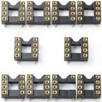 10PCS Fully Gold Plated DIP IC Chip Socket Adapter 2 Rows of 8 Round Pin Soldering 7.6mm Line Spacing Operational Amplifier Socket Integrated Circuits for PCB Board Electronic Component-0