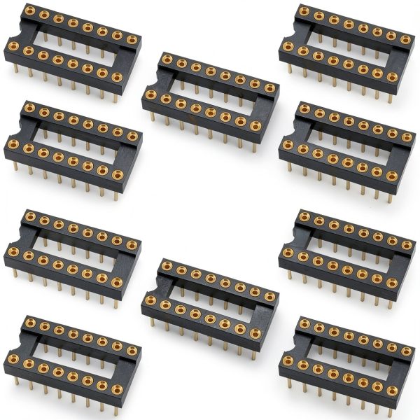 Gold Plated DIP IC Chip Socket Adapter 16 Pin Double Row by JJHXSM-0